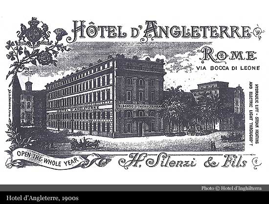 Hotel d'Inghilterra (1845), Rome | Historic Hotels of the World-Then&Now